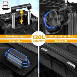 Kesser KESSER® Reisekoffer Koffer ABS Hartschalenkoffer mit Zahlenschloss, Kofferwaage & Reisebrieftasche 360° Rollen Koffer für Business Reise Trolley
