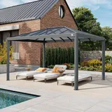primeyard Gartenpavillon 3x4 m mit Polycarbonatdach - Hardtop Pavillon ohne Seitenteile