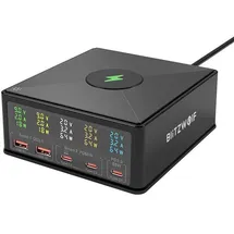 BLITZWOLF 868H Desktop USB Ladegerät, 2x USB-A + 3x USB-C , QC 3.0, 160W, schwarz
