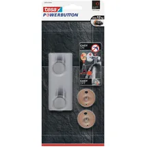 Tesa Powerbutton Classic Doppelhaken Edelstahl