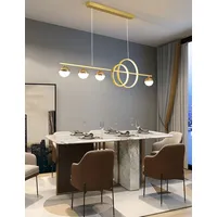 LED Pendelleuchte Esstischlampe Küchenlampe Hängend Lampen Dimmbar Hängelampe Modern LED Pendelleuchte Esstisch Wohnzimmer Schlafzimmer Hängeleuchte Höhenverstellbar Pendellampe (Gold, 120cm)