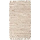 Homescapes Chindi-teppich Horizon 160x230 cm, handgewebter Flickenteppich, Naturfarben