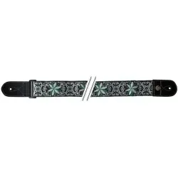 Gitarrengurt Folk Jacquard Green-White