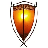 GURU-SHOP GURU SHOP Henna Lampe, Leder Wandlampe/Wandleuchte - Myra Orange, 44x24x14 cm