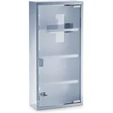 Hti-Living Medizinschrank verschließbar Edelstahl/Glas