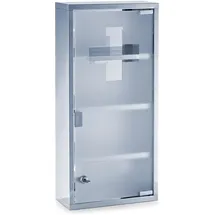 Hti-Living Medizinschrank verschließbar Edelstahl/Glas