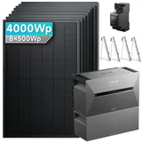 Balkonkraftwerk 4000 Watt mit Speicher Anker SOLIX Solarbank 3 E2700 Pro mit 8x500Wp Solarmodule und MC4 Solarkabel Set - 4000Wp ‚Äì 8 Module / Ohne Erweiterungsakku / Ohne HAL