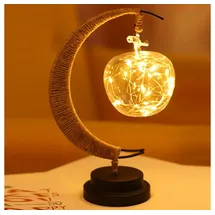 KaYan LED Ramadan Lichter Mondlampe, Ramadan Nachtlicht Hängende LED Mond Stern Tischlampe, Eisen Ramadan Halbmond Lampe, Eid Dekoration Muslim Party Mittelstücke für Urlaub Party Wohnkultur (B)