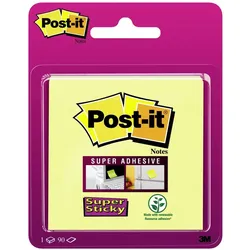 3M Post-it Super Sticky Notes 6920CY, 1 Block à 90 Blatt, gelb, 76 mm x 76 mm, hakenfähig, PEFC zertifiziert