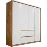 Rauch Drehtürenschrank RAUCH "Mainz mit Passepartout", weiß (eiche artisan, alpinweiß), B:185cm H:212cm T:58cm, Holzwerkstoff, Schränke, Drehtürenschrank, optional mit Beleuchtung, Außentüren mit Push-to-Open Funktion