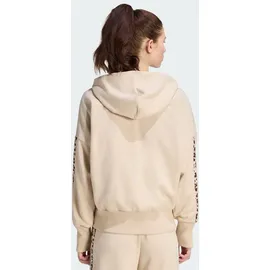 adidas Seasonal Essentials Animal Print 3-Stripes Full-Zip Hooded Track Damen, Kapuzensweater, braun - XL