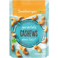 Seeberger Cashewkerne geröstet 12er Pack: Knackige Cashew Nüsse schonend veredelt - proteinreicher Powersnack ohne Salz, vegan (12 x 150 g)