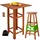 flivastore Casaria® Bartisch mit Hocker Set Outdoor Indoor Holz Akazie 110x75x75cm Wetterfest Rustikal Massiv Garten Balkon Terrasse Möbel Stehtisch 2x Barhocker