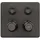 GESSI Hi-FI Fertigmontageset Thermostat mit Tasten-Bedienung on/off, 2-Wege, Regen und Handbrause, Wandmontage, 65232707, Farbe: Metall Schwarz gebürstet
