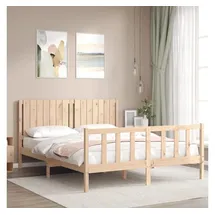 vidaXL Massivholzbett 160 x 200 cm Beige
