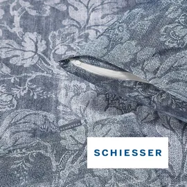 SCHIESSER Missy Floral Rauchblau 135 x 200 cm + 80 x 80 cm