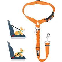luxuskollektion Hundegurt 2-in-1 fürs Auto orange