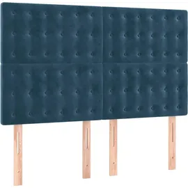 vidaXL Boxspringbett 140 x 200 cm Dunkelblau