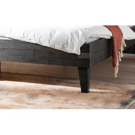 Hasena Aloa Akazie massiv, mit Massivholzkopfteil, zwei verschiedene Liegehöhen grau (grau, grau) B:166cm H:87cm L:216cm, Betten, Bettgestell,