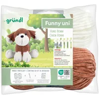 Gründl Funny uni SB-Pack Hund Benni, Chenillegarn, Häkelset