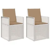 vidaXL Gartenstuhl 2 St. 2 x 2 x 2 cm Weiß/Taupe