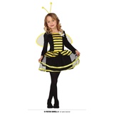 FIESTAS GUIRCA Bienen Kostüm für Mädchen - Ballerina Biene Kleid für Kinder inkl. Flügel u. Haarreif - Alter 7-9 Jahre - Tierkostüme für Karneval, Fasching, Halloween, Themen Party, Sommer Party