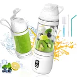 Vaeqozva 700ml Mixer Smoothie Maker To Go,Tragbarer Mixer Typ-C USB Wiederaufladbar,Mini Mixer Portable Blender mit Reisedeckel & 6 Klingen für Saft Shake Smoothie für Outdoor Sport Reisen,Weiß