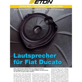 ETON UG FIAT FD16 16,5 cm (6,5“) Plug & Play Komponenten System, passgenaues Lautsprechersystem kompatibel mit FIAT Ducato