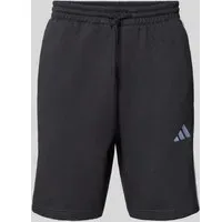 Regular Fit Sweatshorts mit Label-Stitching, Black, XXL