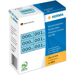 HERMA Klebenummern blau