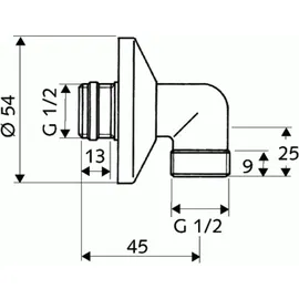 Schell Wandanschlussbogen 1/2' Chrom
