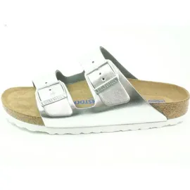 Birkenstock Arizona Weichbettung Naturleder schmal metallic silver 41