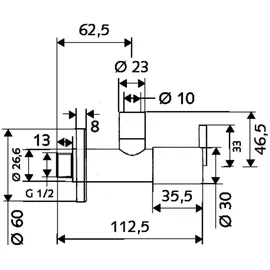 Schell Puris Design EckventilDN 15 g 1/2', 053110699