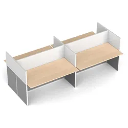 Tischtrennwand-Set mit Tisch PRIMO, magnetisch, 4 Plätze, Birke