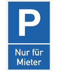 Schild Parkplatzschild - Nur für Mieter, Alu, 250x400 mm