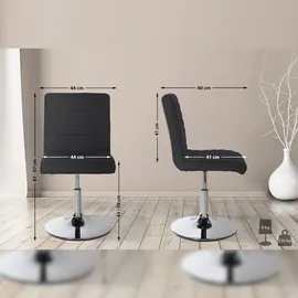 CLP 2er Set Esszimmerstuhl Elvas Stoff I Höhenverstellbar Und 360 Grad Drehbar, Mit Bodenschonern I Wohnzimmerstuhl Mit Gestell In Chromoptik