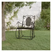 vidaXL Schaukelstuhl 84 cm Schwarz Stahl