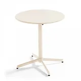 Oviala Gartentisch, Creme, Metall, Rund, 50x72x90 cm, Gartenmöbel, Gartentische, Klapptische