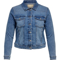 ONLY CARMAKOMA Jeansjacke, Klappkragen, Patten-Brusttaschen, für Damen, 177934 Light Blue Denim,