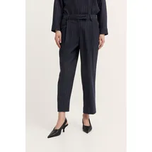 Bugatti Bundfaltenhose "elegant", Damen, Gr. 40, Normalgrößen, 390, marine, 63% Polyester, 34% Viskose, 3% Elasthan, unifarben, normal, Hosen, mit Nadelstreifen und Stretch