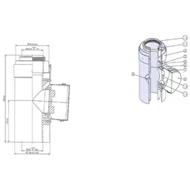 Brötje Revisionsstück DN 60/100 K60 RDS AL/PPS konzentrisch