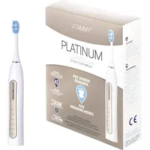 Vitammy Schallzahnbürste VITAMMY PLATINUM gold/weiß + Aufsteckbürsten 2 St.