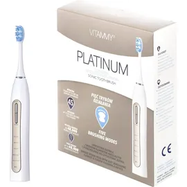 Vitammy Schallzahnbürste VITAMMY PLATINUM gold/weiß + Aufsteckbürsten 2 St.