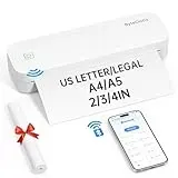 ByteCintia Mobiler Drucker Bluetooth Thermodrucker A4, Tragbarer Drucker Inkless Printermit Android & iOS für Handy & Laptop, Unterstützt 210x297mm A4 Thermopapier, D80 Weiß