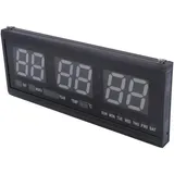 BJTDLLX LED Digitale Wanduhr mit Display, Wanduhr Digital Groß mit Datum und Temperatur, 12/24-Stunden Modus, Zeitspeicher, Leise Wanduhr für Lager, Garage, Wohnzimmer, 480 x 190 x 30 mm (Blau)