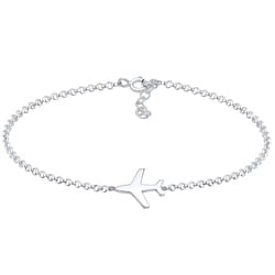 Elli Basic Erbskette Flugzeug Travel Reise 925 Silber Armbänder & Armreife   Damen