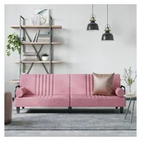 vidaXL Schlafsofa mit Armlehnen Rosa Samt