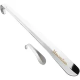 Lantelme 2 tlg. personalisierter Schuhanzieher aus Edelstahl 70 und 15cm Set | mit Wunschgravur als Geschenkidee | Schuhlöffel Metall graviert | Schuhanziehhilfe Gravur
