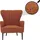Mendler Lounge-Sessel HWC-K37 Bouclé 75 x 80 x 75 cm terrakotta mit Kissen