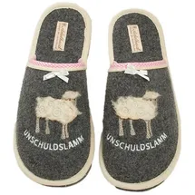 ADELHEID Unschuldslamm Filzpantoffel in grau | Gr.: 36/37